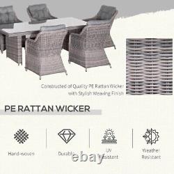 6 Seater Garden Dining Table and Chairs Outdoor Patio Furniture Set Cushions