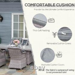 6 Seater Garden Dining Table and Chairs Outdoor Patio Furniture Set Cushions