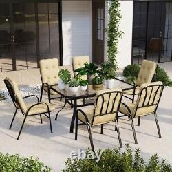 6 Seater Garden Dining Table and Chairs Outdoor Patio Furniture Set Seat Cushion