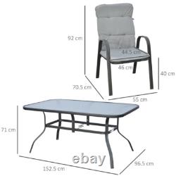 6 Seater Garden Dining Table and Chairs Outdoor Patio Furniture Set Seat Cushion