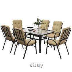 6 Seater Garden Dining Table and Chairs Outdoor Patio Furniture Set Seat Cushion