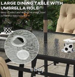 6 Seater Garden Dining Table and Chairs Outdoor Patio Furniture Set Seat Cushion