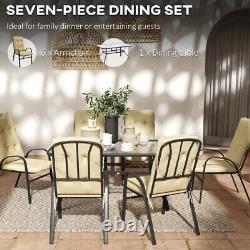 6 Seater Garden Dining Table and Chairs Outdoor Patio Furniture Set Seat Cushion