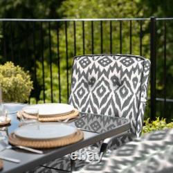 6 Seater Metal Garden Furniture Chairs Table Dining Set Outdoor Patio Grey Seats