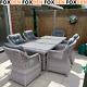 6 Seater Patio Rattan Wicker Dining Table Set Garden Furniture Chair Set Glass