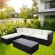 6 Seater Rattan Garden Corner Sofa Patio Furniture Set Grey/brown/black Zf202201