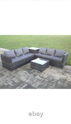 6 Seater Wicker Rattan Garden Furniture Sofa Sets Outdoor Patio Coffee Table