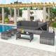 6-seater 7-angle Backrest Sofa Table Pe Rattan Garden Furniture Patio Lounge Set