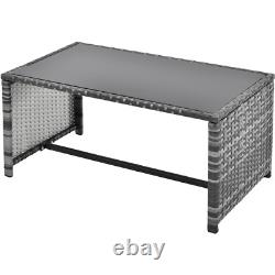 6-seater 7-angle Backrest Sofa Table PE Rattan Garden Furniture Patio Lounge Set