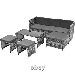 6-seater 7-angles Backrest Sofa Table Rattan Garden Furniture Patio Lounge Set
