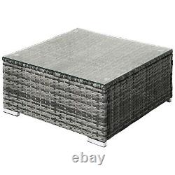 6pcs Outdoor Patio Garden PE Rattan Furniture Set 5-Seater Sofa Set Lounge Grey