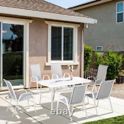 7 Piece Garden Dining Set 6 Seater Outdoor Patio Furniture Grey