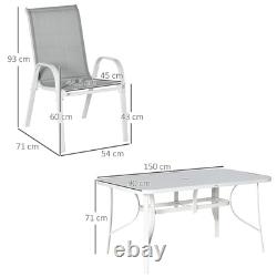 7 Piece Garden Dining Set 6 Seater Outdoor Patio Furniture Grey