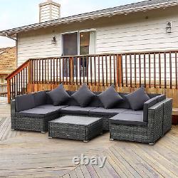 7-Piece Patio PE Rattan Sofa Set All Hnad Wicker Woven Garden Outdoor Furniture