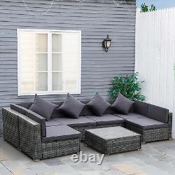 7-Piece Patio PE Rattan Sofa Set All Hnad Wicker Woven Garden Outdoor Furniture