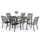 7 Pieces Garden Patio Furniture Sets Outdoor Furniture Stackable Chairs Table