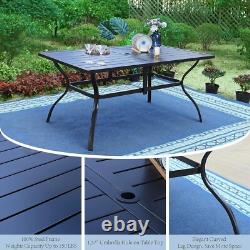 7 Pieces Garden Patio Furniture Sets Outdoor Furniture Stackable Chairs Table