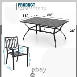 7 Pieces Garden Patio Furniture Sets Outdoor Furniture Stackable Chairs Table