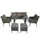 7-seater Garden Sofa Set Outdoor Rattan Patio Furniture With Table & Chair