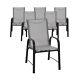 7pc Garden Dining Set Outdoor Furniture Patio Chairs Glass Table Grey Mauritius