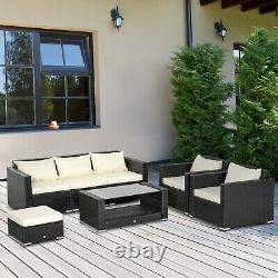 7pc Rattan Sofa Set Patio Garden Furniture Outdoor Wicker Table Chairs Seater