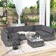 7pcs Outdoor Patio Garden Furniture Rattan Sectional Sofa Corner Sofa Set Lounge