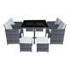 8 Seater Cube Rattan Garden Furniture Set Dining Table Chair Stool Outdoor Patio