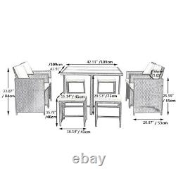 8 Seater Cube Rattan Garden Furniture Set Dining Table Chair Stool Outdoor Patio