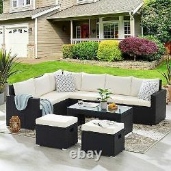 8 Seater Rattan Corner Sofa Chair Table Outdoor Garden Furniture Patio Set