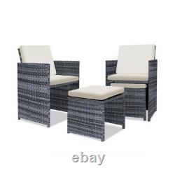 8 Seater Rattan Garden Furniture Grey Outdoor Patio Dining Table&Chair Wicker