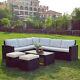 8 Seater Rattan Garden Furniture Set Outdoor Corner Sofa Table Stools Patio