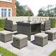 9-seater Outdoor Pe Rattan Garden Patio Furniture Set Dining Set Lounge Set