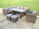 9 Seater Rattan Garden Sofa Dining Table Set Chair Outdoor Furniture Grey Patio