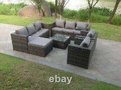9 seater rattan sofa set chairs outdoor garden furniture patio grey