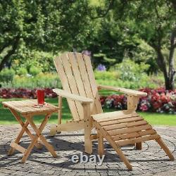 Adirondack Garden Chair Table Footrest Seats Outdoor Patio Wooden Furniture NEW