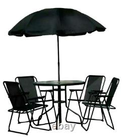 Alfresco Patio Set with Parasol Milano 6 Piece Garden Back Yard Table Furniture