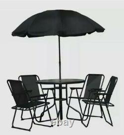Alfresco Patio Set with Parasol Milano 6 Piece Garden Back Yard Table Furniture