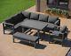 Aluminium Garden Furniture Set, Metal Patio Corner Sofa Dining Table Chair Bench