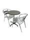 Aluminium Garden Patio Furniture 2 Aluminium Chairs & 1 Round Aluminium Table