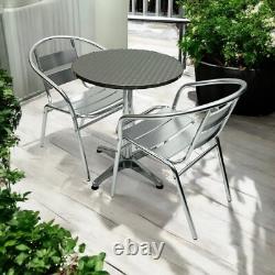 Aluminium Garden Patio Furniture 2 Aluminium Chairs & 1 Round Aluminium Table