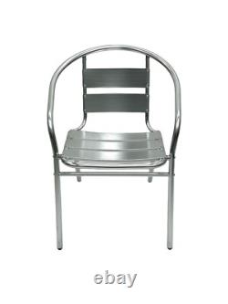 Aluminium Garden Patio Furniture 2 Aluminium Chairs & 1 Round Aluminium Table