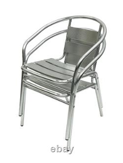 Aluminium Garden Patio Furniture 2 Aluminium Chairs & 1 Round Aluminium Table
