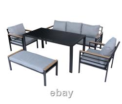 Aluminum Garden Furniture 6/7 Seater Sofa Set Outdoor Patio Lounge Dining Set