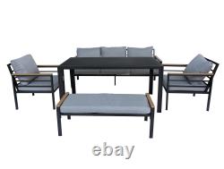 Aluminum Garden Furniture 6/7 Seater Sofa Set Outdoor Patio Lounge Dining Set