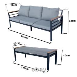 Aluminum Garden Furniture 6/7 Seater Sofa Set Outdoor Patio Lounge Dining Set