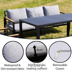 Aluminum Garden Furniture 6/7 Seater Sofa Set Outdoor Patio Lounge Dining Set