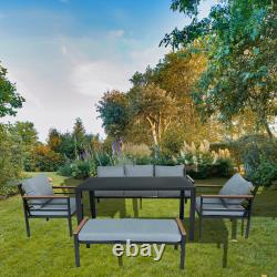 Aluminum Garden Furniture 6/7 Seater Sofa Set Outdoor Patio Lounge Dining Set