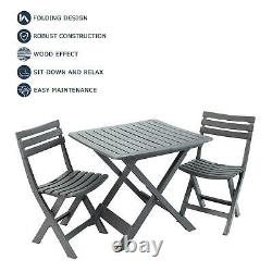 Anthracite Grey Outdoor Garden Patio Balcony 3 Pcs Folding Camping Furniture Set