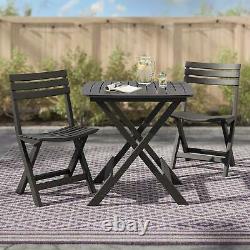 Anthracite Grey Outdoor Garden Patio Balcony 3 Pcs Folding Camping Furniture Set