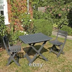 Anthracite Grey Outdoor Garden Patio Balcony 3 Pcs Folding Camping Furniture Set